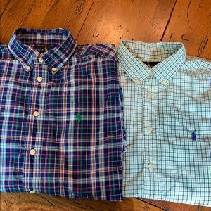 Two Boys Polo Button Down Shirts Sz Large 14-16